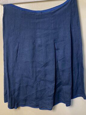 Dosa Blue Silk A-Line Skirt Bias Cut Size 2